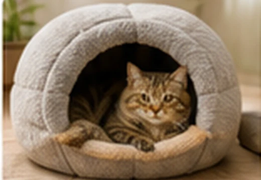 Kat in zachte kattenmand