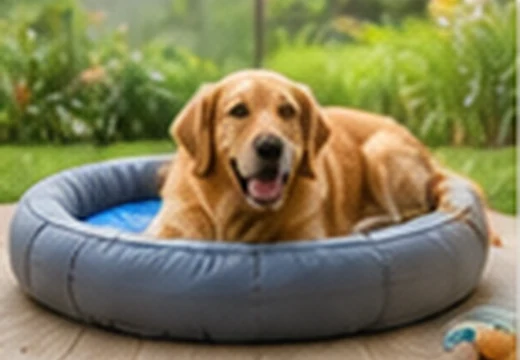 Hond op koelmat