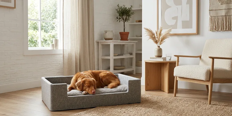 Design-hondenmand in strak interieur