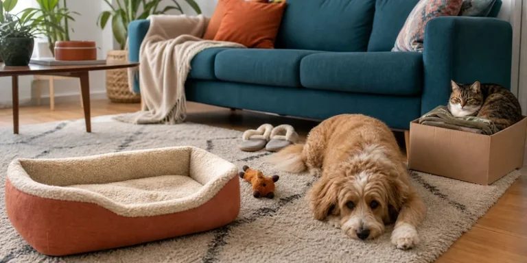 Hond en kat gebruiken hun mand niet