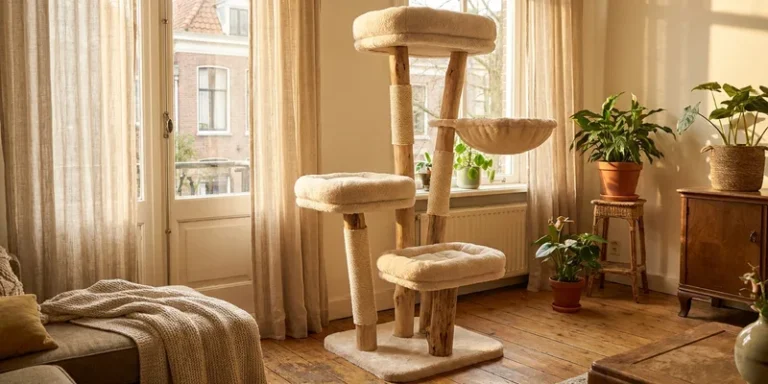 Boho-krabpaal in beige tinten