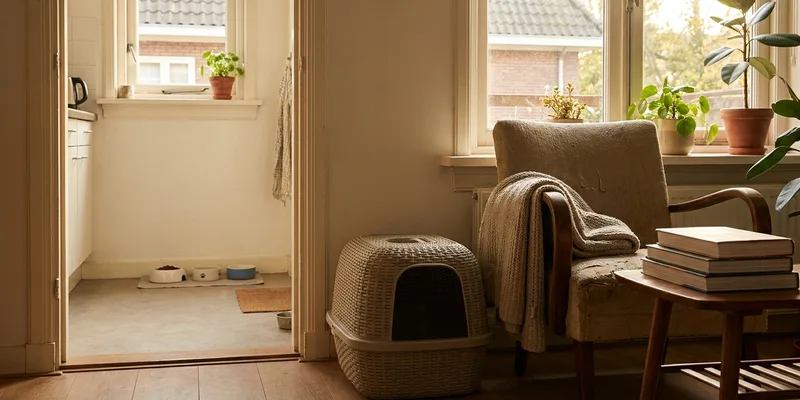 Rustige plek voor de kattenbak